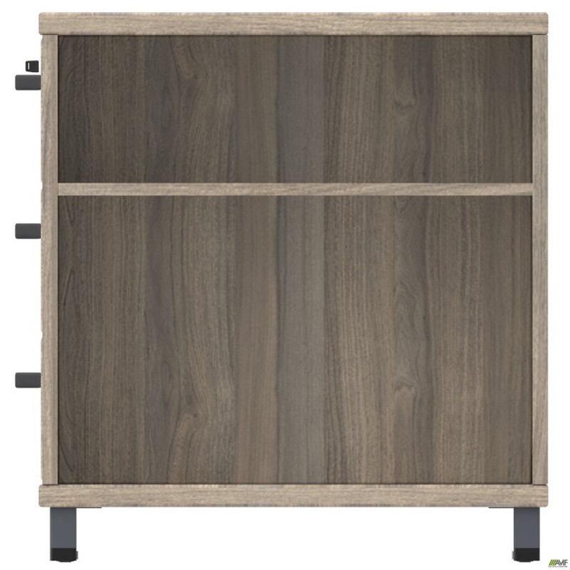 Тумба керівника L SIG-409 (1600х600х645мм) Опори, ручки Чорний графіт/В'яз Ліберті Димчастий AMF