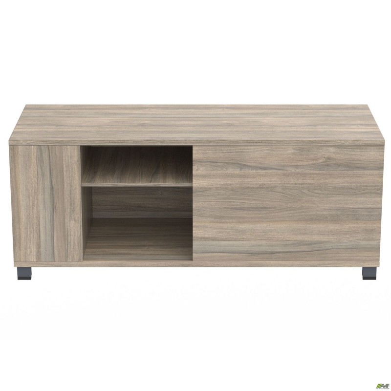 Тумба керівника L SIG-409 (1600х600х645мм) Опори, ручки Чорний графіт/В'яз Ліберті Димчастий AMF