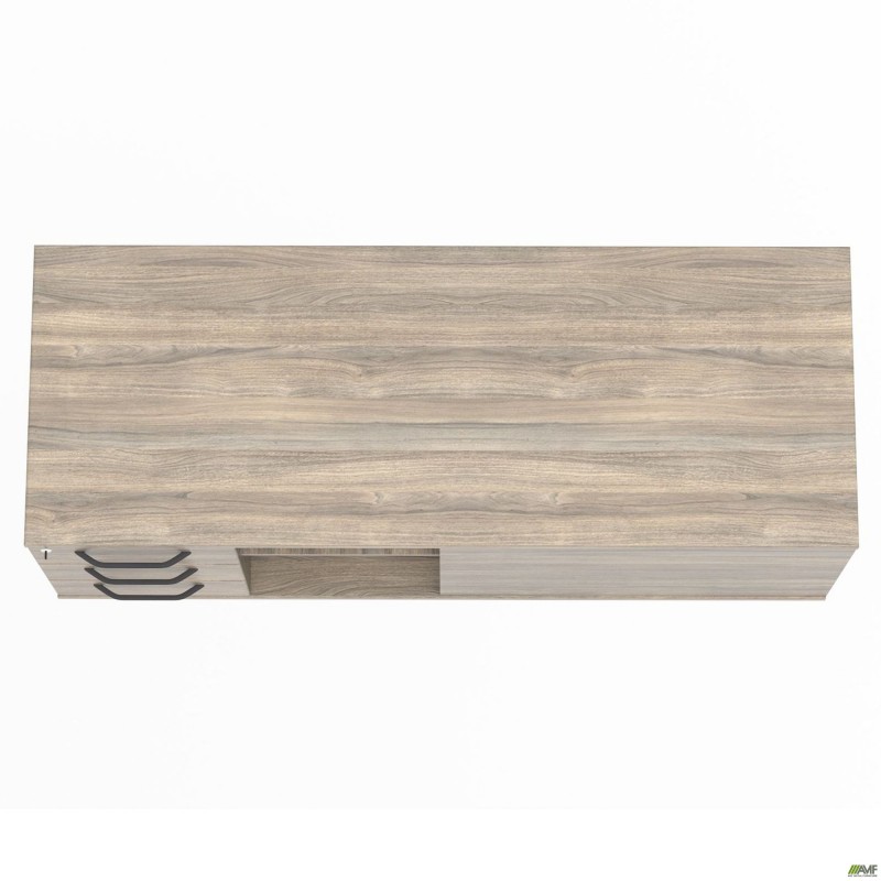 Тумба керівника L SIG-409 (1600х600х645мм) Опори, ручки Чорний графіт/В'яз Ліберті Димчастий AMF