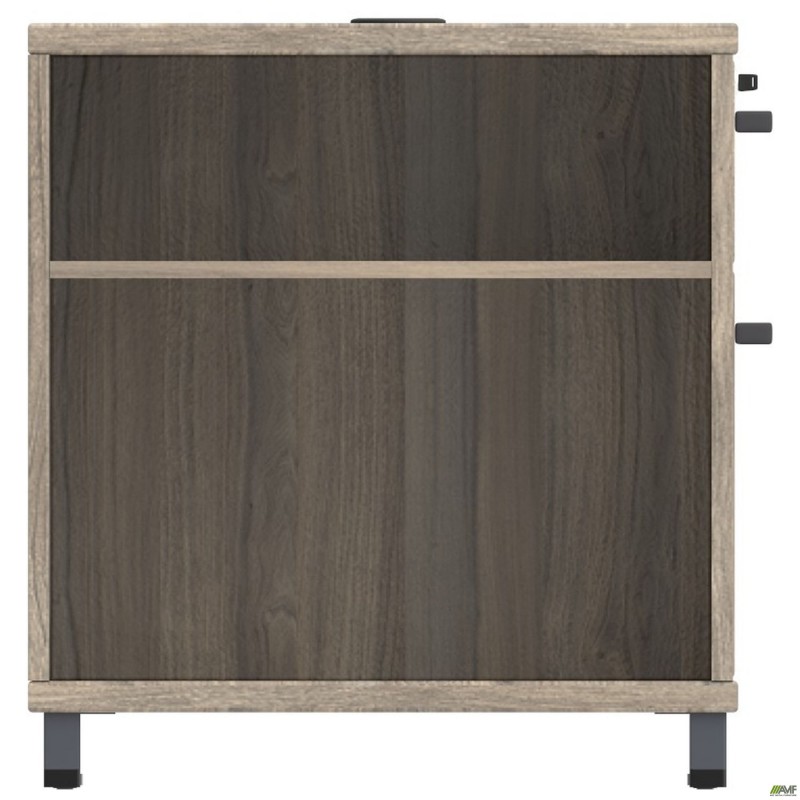 Тумба керівника L SIG-410 (1600х600х645мм) Опори, ручки Чорний графіт/В'яз Ліберті Димчастий AMF