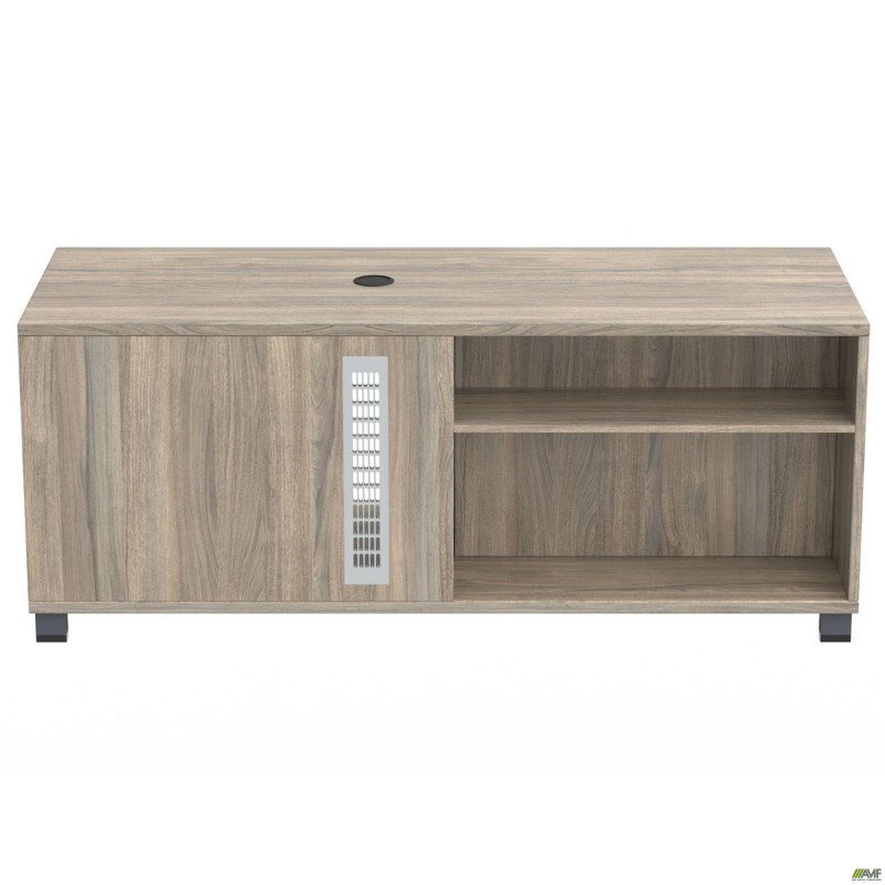 Тумба керівника L SIG-410 (1600х600х645мм) Опори, ручки Чорний графіт/В'яз Ліберті Димчастий AMF