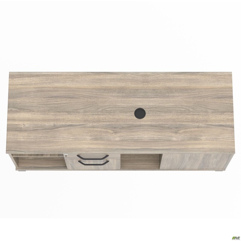 Тумба керівника L SIG-410 (1600х600х645мм) Опори, ручки Чорний графіт/В'яз Ліберті Димчастий AMF