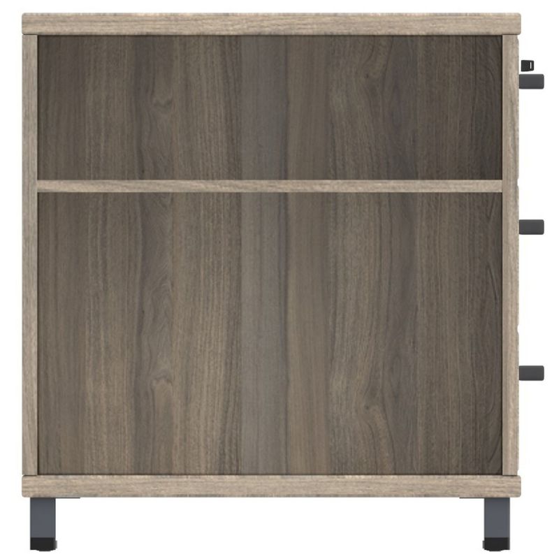 Тумба керівника R SIG-409 (1600х600х645мм) Опори, ручки Чорний графіт/В'яз Ліберті Димчастий AMF