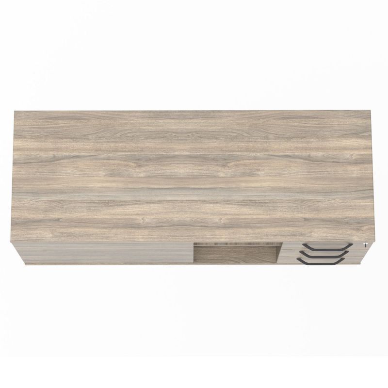 Тумба керівника R SIG-409 (1600х600х645мм) Опори, ручки Чорний графіт/В'яз Ліберті Димчастий AMF