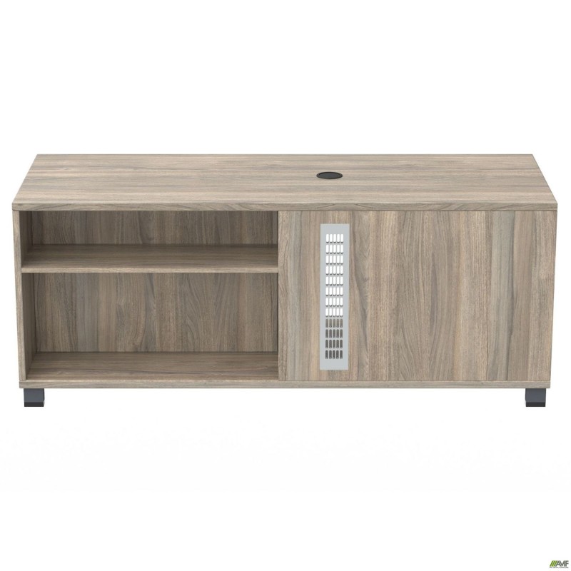 Тумба керівника R SIG-410 (1600х600х645мм) Опори, ручки Чорний графіт/В'яз Ліберті Димчастий AMF