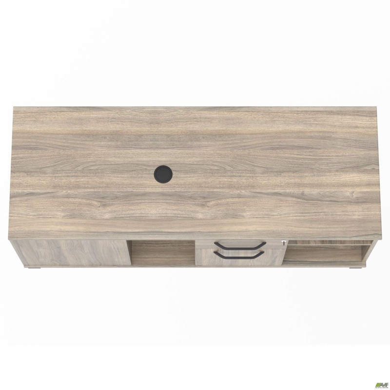 Тумба керівника R SIG-410 (1600х600х645мм) Опори, ручки Чорний графіт/В'яз Ліберті Димчастий AMF