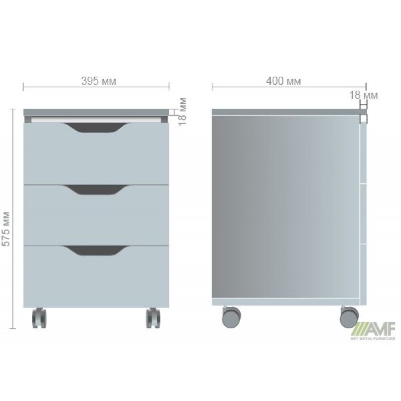 Тумба мобільна Delta DL-403 (395х400х575) Блеквуд Ячмінний AMF