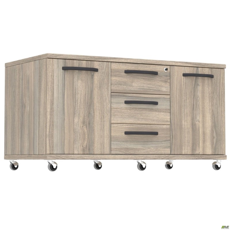 Тумба мобільна SIG-401-1 (1200х600х630мм) Ручки Чорний/В'яз Ліберті Димчастий AMF