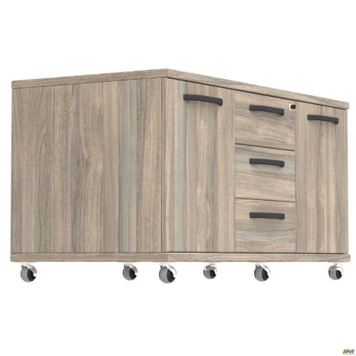 Тумба мобільна SIG-401-1 (1200х600х630мм) Ручки Чорний/В'яз Ліберті Димчастий AMF