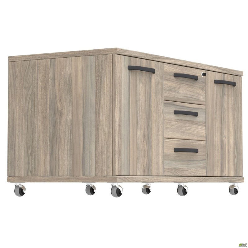 Тумба мобільна SIG-401-1 (1200х600х630мм) Ручки Чорний/В'яз Ліберті Димчастий AMF