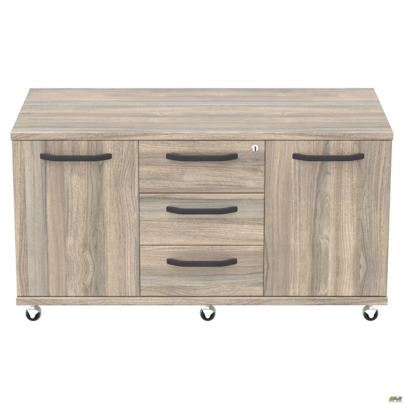 Тумба мобільна SIG-401-1 (1200х600х630мм) Ручки Чорний/В'яз Ліберті Димчастий AMF