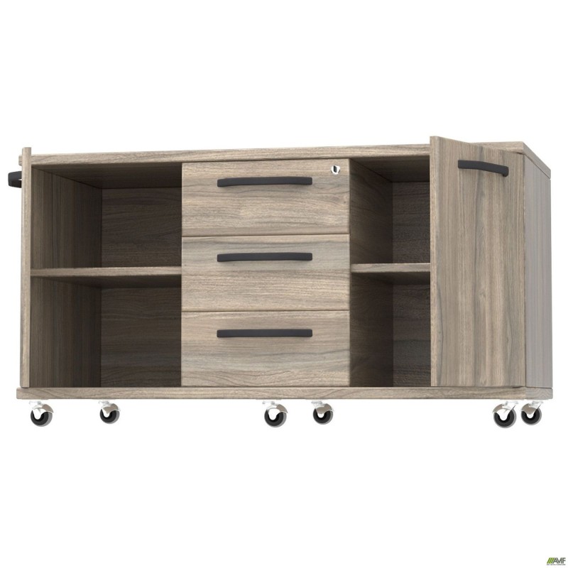 Тумба мобільна SIG-401-1 (1200х600х630мм) Ручки Чорний/В'яз Ліберті Димчастий AMF