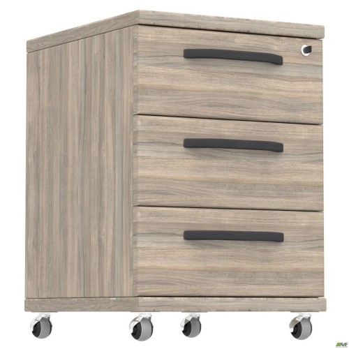 Тумба мобільна SIG-406 (420х420х630мм) Ручки Чорний/В'яз Ліберті Димчастий AMF