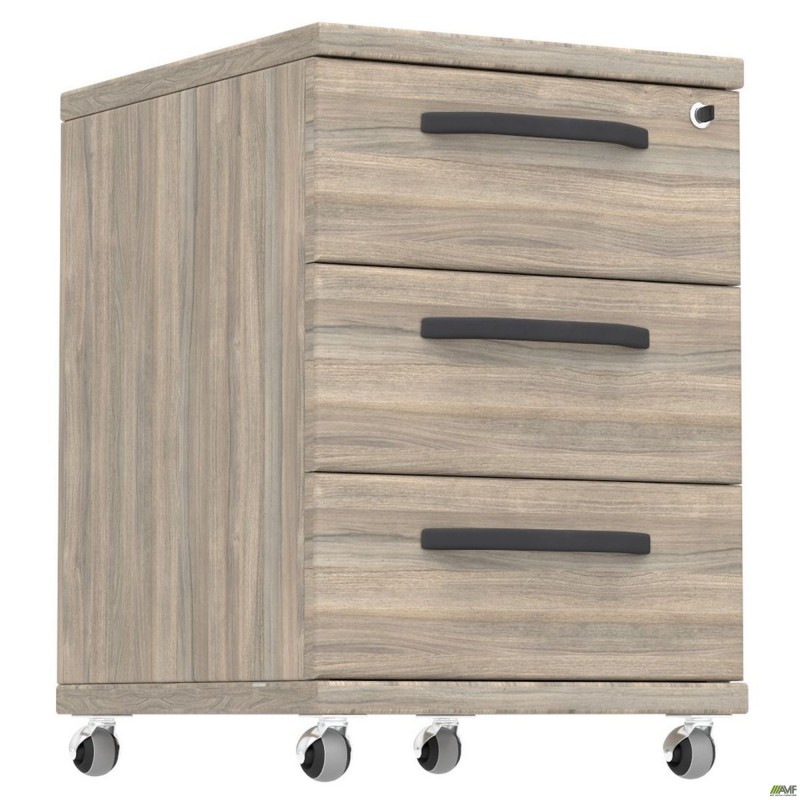 Тумба мобільна SIG-406 (420х420х630мм) Ручки Чорний/В'яз Ліберті Димчастий AMF