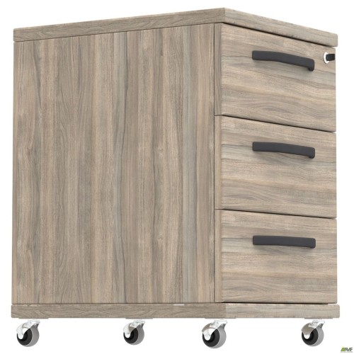 Тумба мобільна SIG-406 (420х420х630мм) Ручки Чорний/В'яз Ліберті Димчастий AMF