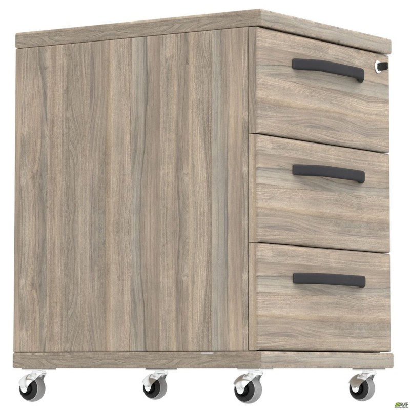 Тумба мобільна SIG-406 (420х420х630мм) Ручки Чорний/В'яз Ліберті Димчастий AMF