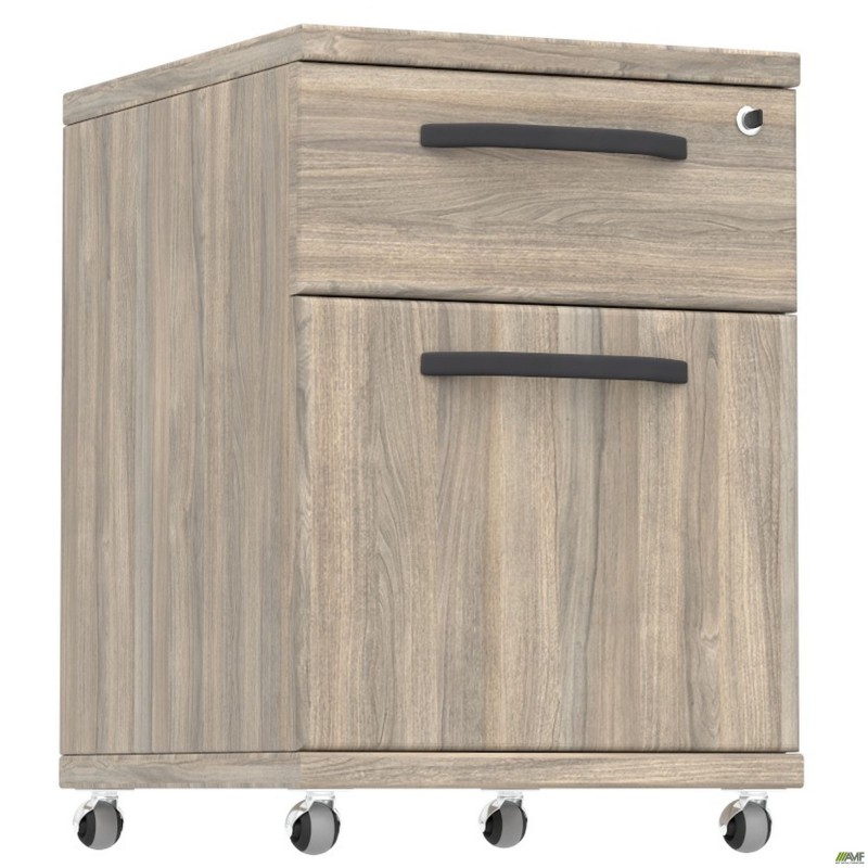 Тумба мобільна SIG-407 (500х450х630мм) Ручки Чорний/В'яз Ліберті Димчастий AMF