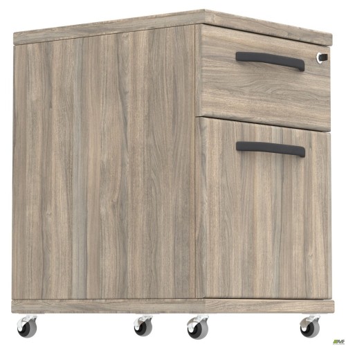 Тумба мобільна SIG-407 (500х450х630мм) Ручки Чорний/В'яз Ліберті Димчастий AMF