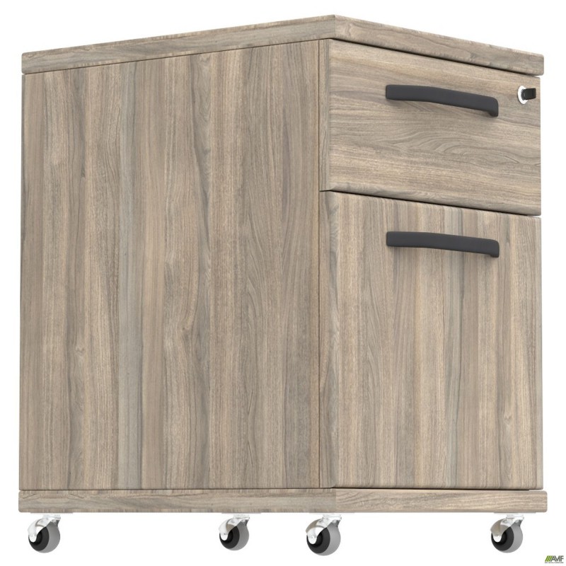 Тумба мобільна SIG-407 (500х450х630мм) Ручки Чорний/В'яз Ліберті Димчастий AMF