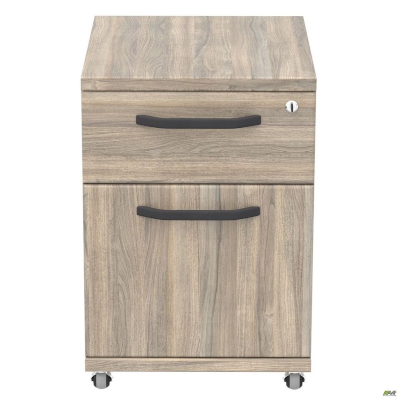 Тумба мобільна SIG-407 (500х450х630мм) Ручки Чорний/В'яз Ліберті Димчастий AMF