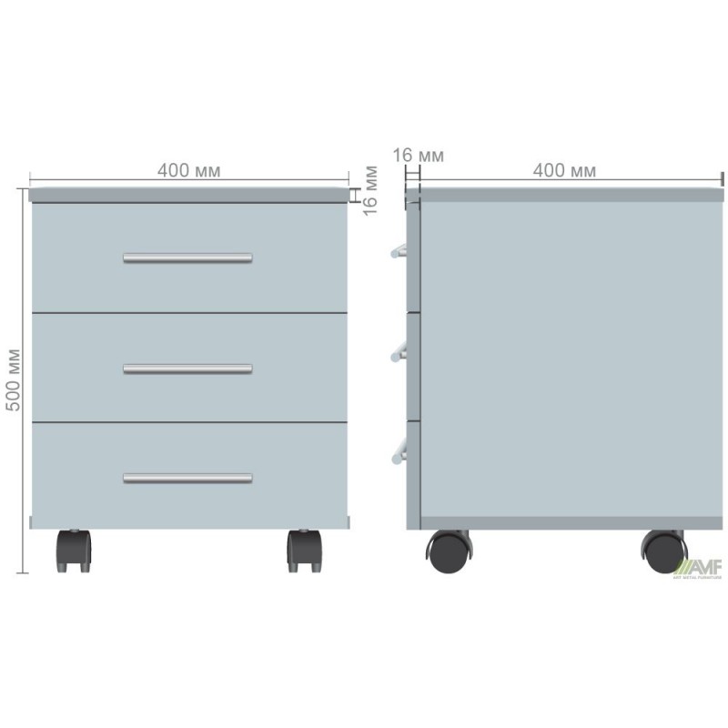Тумба мобільна ОМ-400 (400х400х500Н) (у зборі) Дуб Сонома AMF