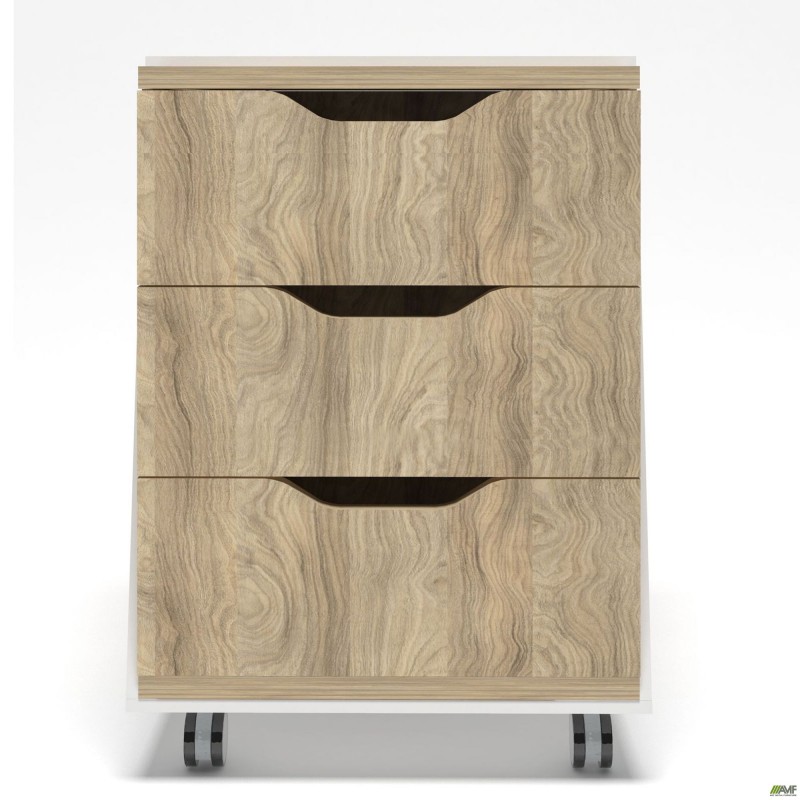 Тумба мобільна в обрамленні Delta DL-404 (412х400х585) Блеквуд Ячмінний / Білий базовий AMF