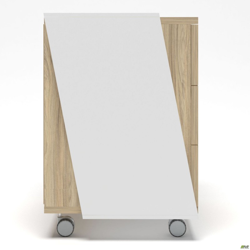 Тумба мобільна в обрамленні Delta DL-404 (412х400х585) Блеквуд Ячмінний / Білий базовий AMF