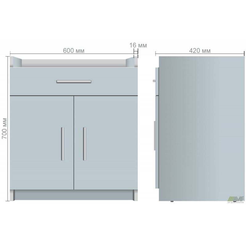 Тумба під принтер ОМ-410 (600х420х700Н) Дуб Сонома AMF