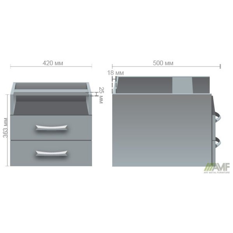 Тумба підвісна МГ-421 (420х500х363мм) горіх темний (в зборі) AMF