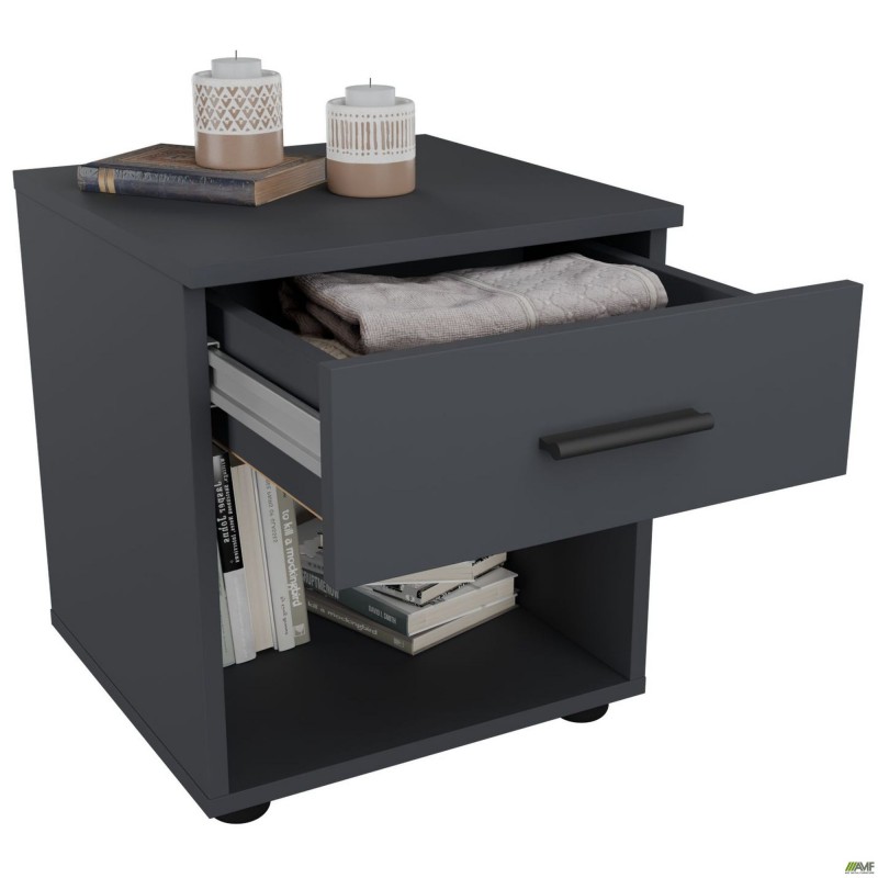 Тумба приліжкова City одна шухляда (400х400х450Н) Антрацит AMF