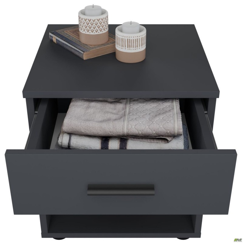 Тумба приліжкова City одна шухляда (400х400х450Н) Антрацит AMF