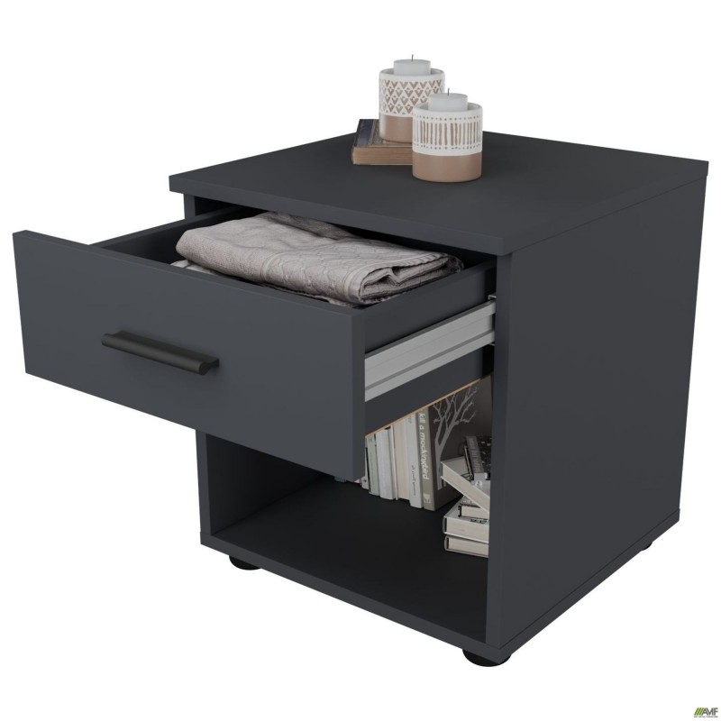 Тумба приліжкова City одна шухляда (400х400х450Н) Антрацит AMF