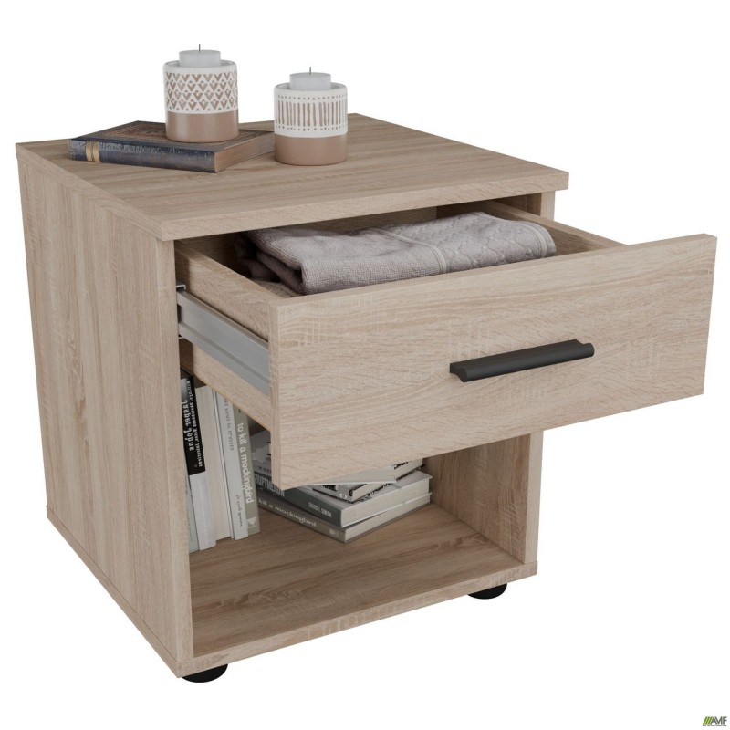 Тумба приліжкова City одна шухляда (400х400х450Н) Дуб Сонома AMF