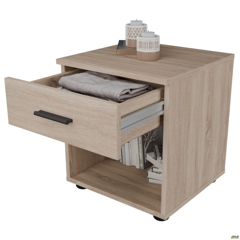 Тумба приліжкова City одна шухляда (400х400х450Н) Дуб Сонома AMF