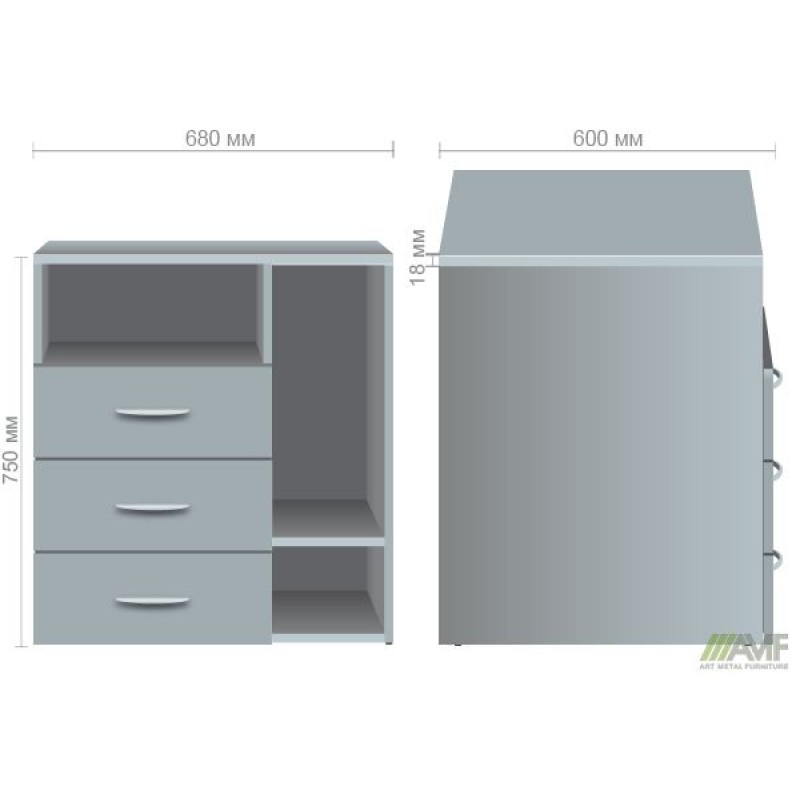 Тумба приставна SL-406 (680х600х750мм) в'яз Ліберті AMF