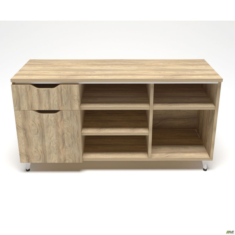 Тумба стаціонарна Delta DL-401L (1200х400х675мм) Блеквуд Ячмінний / Опора білий беж AMF