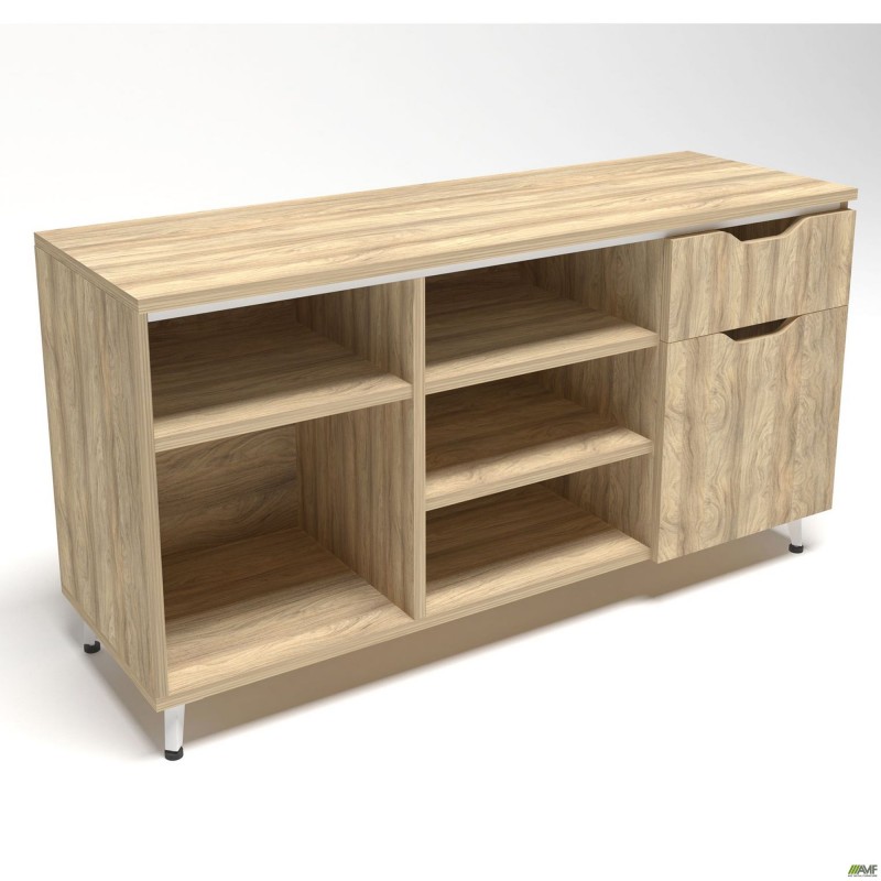 Тумба стаціонарна Delta DL-401R (1200х400х675мм) Блэквуд Ячмінний/Опора білий біж AMF