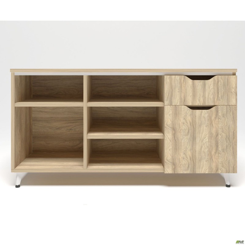 Тумба стаціонарна Delta DL-401R (1200х400х675мм) Блэквуд Ячмінний/Опора білий біж AMF