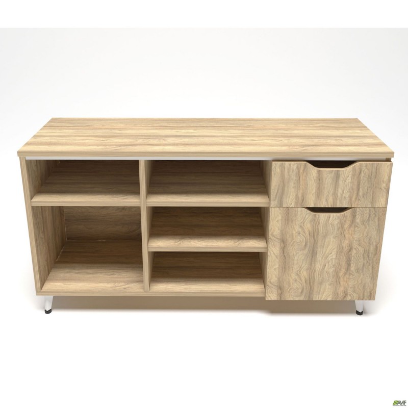 Тумба стаціонарна Delta DL-401R (1200х400х675мм) Блэквуд Ячмінний/Опора білий біж AMF