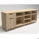 Тумба стаціонарна Delta DL-402L (1600х400х675мм) Блеквуд Ячмінний / Опора білий беж AMF