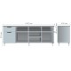 Тумба стаціонарна Delta DL-402L (1600х400х675мм) Блеквуд Ячмінний / Опора білий беж AMF