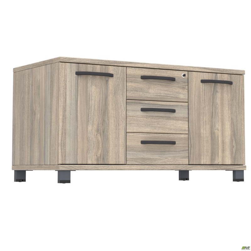 Тумба стаціонарна SIG-401 (1200х600х645мм) Опори, ручки Чорний графіт/В'яз Ліберті Димчастий AMF