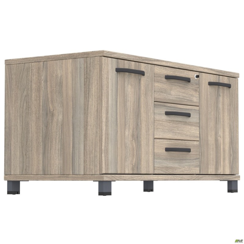 Тумба стаціонарна SIG-401 (1200х600х645мм) Опори, ручки Чорний графіт/В'яз Ліберті Димчастий AMF