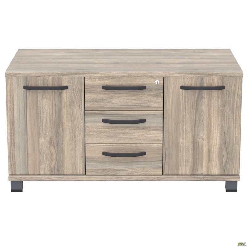 Тумба стаціонарна SIG-401 (1200х600х645мм) Опори, ручки Чорний графіт/В'яз Ліберті Димчастий AMF