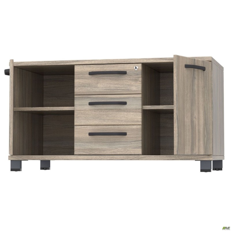 Тумба стаціонарна SIG-401 (1200х600х645мм) Опори, ручки Чорний графіт/В'яз Ліберті Димчастий AMF