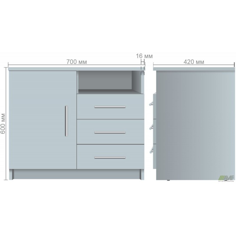 Тумба Універсальна ОМ-411 (700х420х600Н) Дуб Сонома AMF
