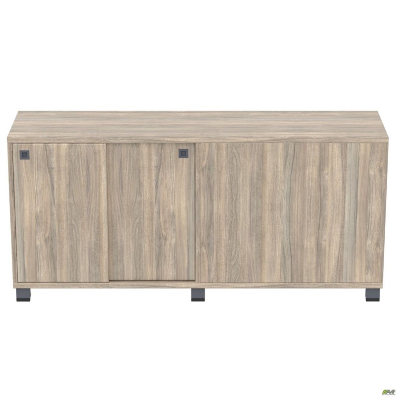 Тумба з розсувними дверима SIG-403-1 (1600х420х645мм) Опора Чорний графіт/В'яз Ліберті Димчастий AMF