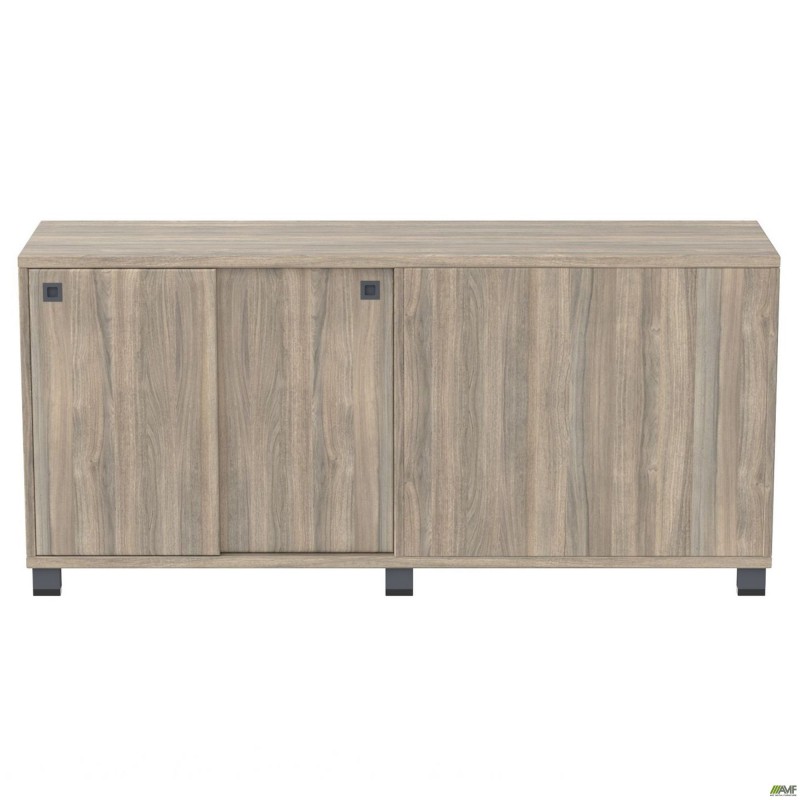 Тумба з розсувними дверима SIG-403-1 (1600х420х645мм) Опора Чорний графіт/В'яз Ліберті Димчастий AMF