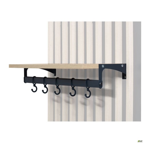 Вішалка з полицею Welcome (490х252х88Н) чорний графіт,, Дуб Сонома AMF