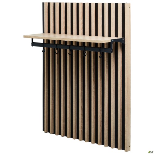 Вішалка з полицею Welcome (750х252х88Н) чорний графіт,Дуб Сонома AMF